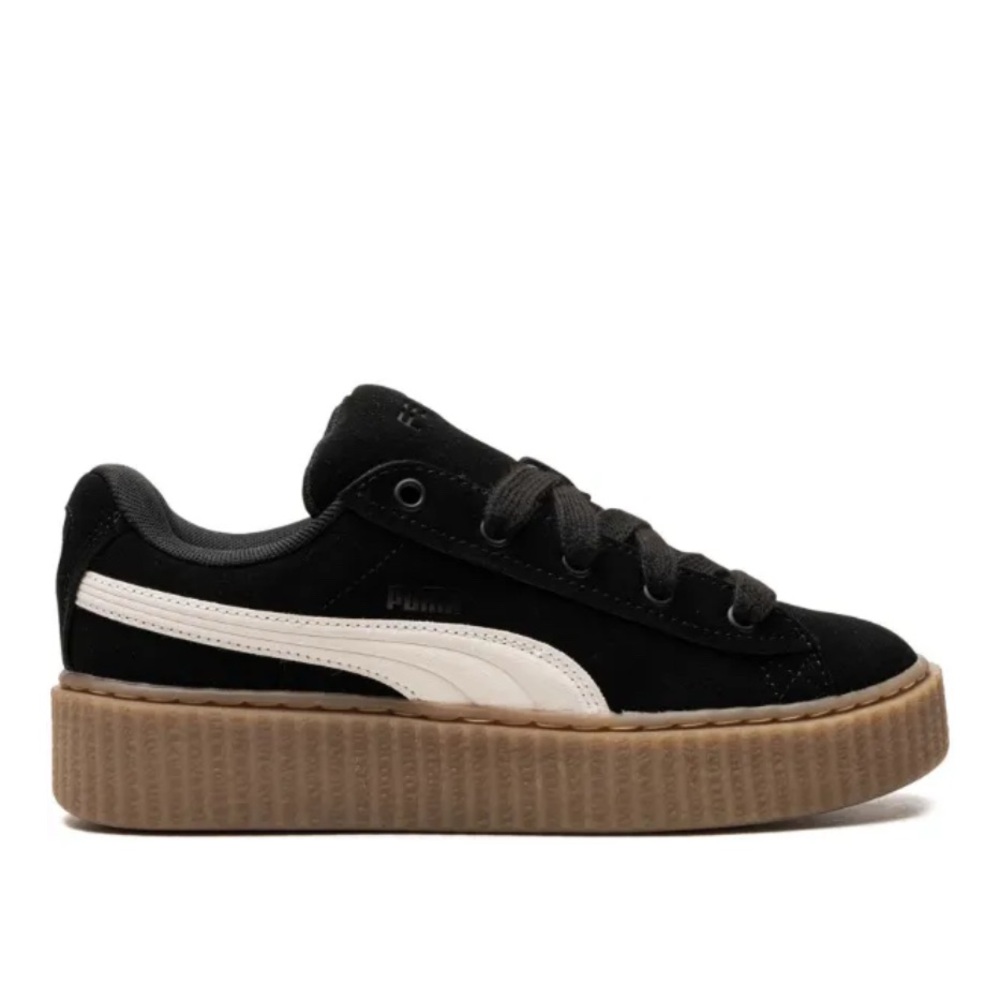 Puma Women’s Black and White Sneakers with Tan Sole